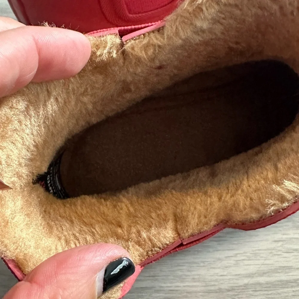 Chooka Red Short Classic Chelsea Rain Ankle Boot Wellie Fur Lined